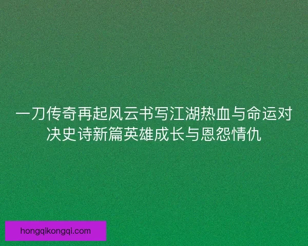 一刀传奇再起风云书写江湖热血与命运对决史诗新篇英雄成长与恩怨情仇